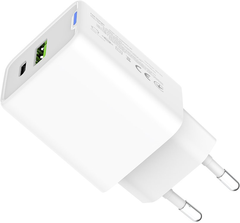 Мережевий зарядний пристрій ColorWay GaN Mini 45W PD Port PPS USB (Type-C PD + USB QC4.0) білий (CW-CHS060PD-WT)