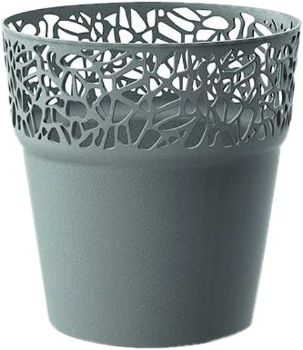 Кашпо пластиковое Prosperplast Naturo круглый 3,2л серый (78986-405) 