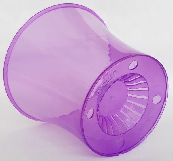 Горшок пластиковый Омела Орхидея 0,6 л круглый прозрачный фиолетовый 