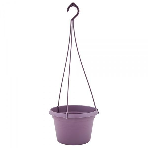 Горшок пластиковый Алеана Глория с подвеской 20х13 круглый 2,0 л фиолетовый (115018) 