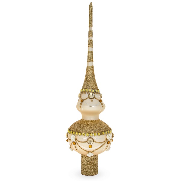 Верхівка для ялинки В-333 Гламур матова d70 мм шампань 