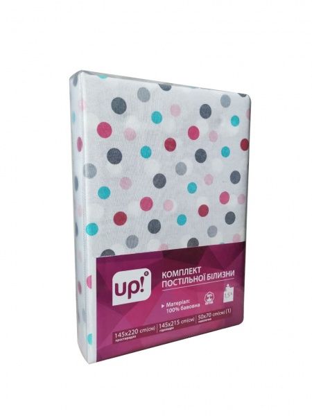 Комплект постельного белья Веселые горохи 2,0 белый с рисунком UP! (Underprice) 