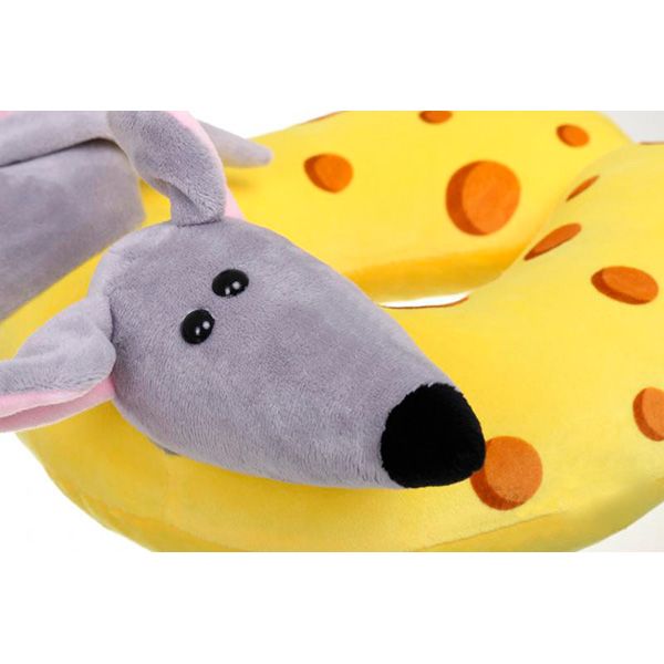 Подушка декоративная под шею Сыр с мышкой 30x30 см