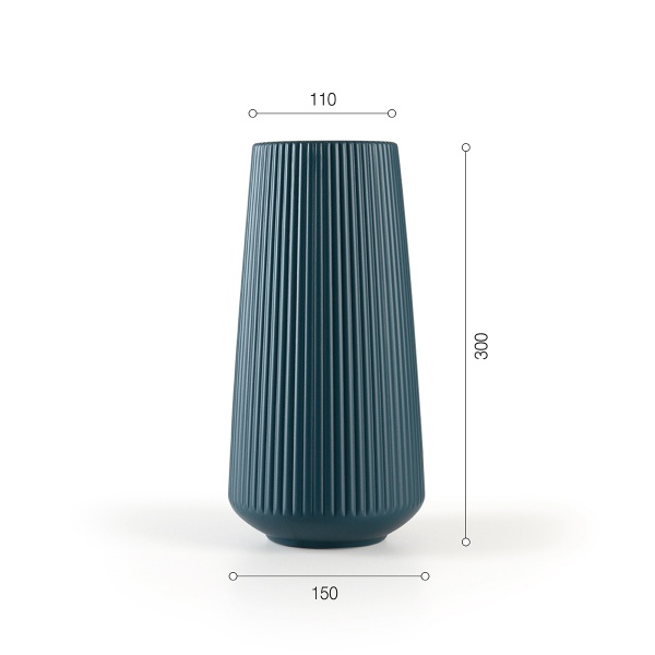 Ваза пластиковая MVM DH-FLOWERS-03 DARK BLUE 30 см 