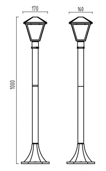 Фонарный столб Niagara ELNX-34076-PI E27 60 Вт IP44 античная латунь 