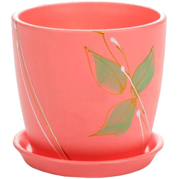 Горшок цветочный Надинкерамикс Сонет 3 л красный художественная роспись 