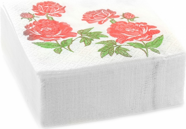 Салфетки столовые Ruta Флора 24х24 см белые 40 шт.