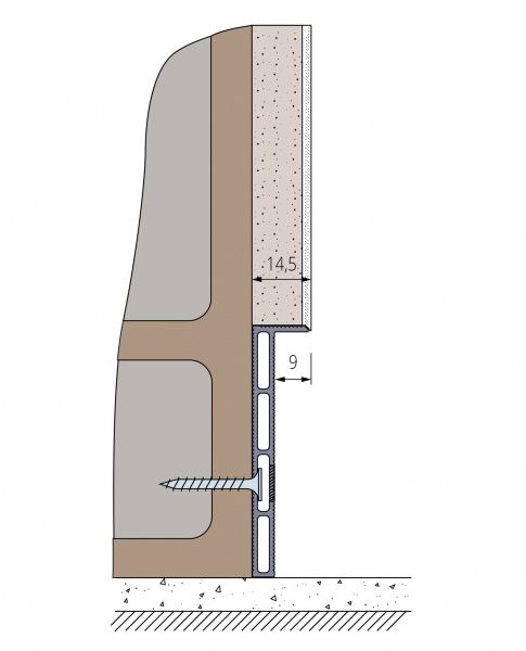 Плінтус прихованого монтажу (основа) алюмінієвий анодований SecretDoors сірий 
