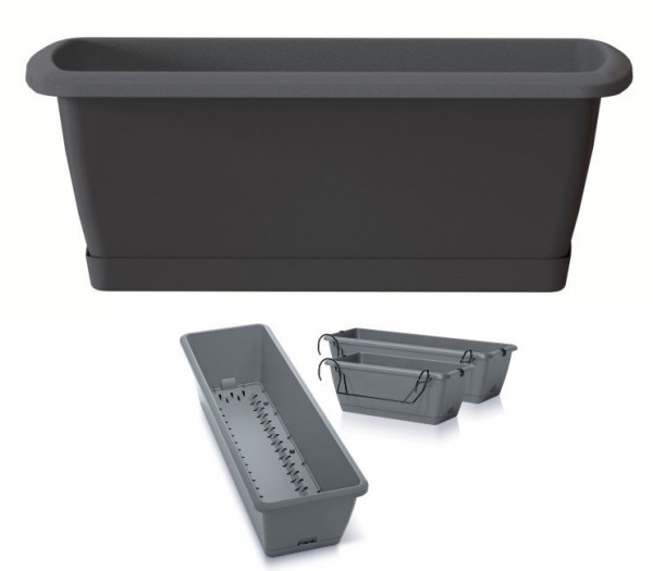Ящик балконний Prosperplast Respana Easycare W навісний 400 мм прямокутний антрацит (61819-433) 