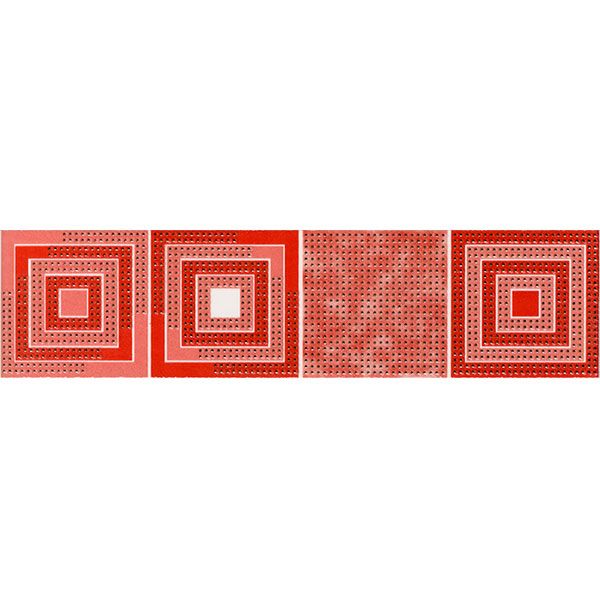 Бордюр Карпатская керамика Квадро Квадрат красный 250x62 мм