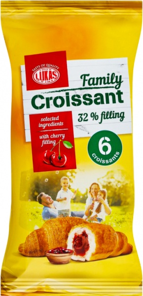 Круассан Лукас Семейная с вишневым наполнителем 270 г в уп 6 шт (4823054605368) 270 г 