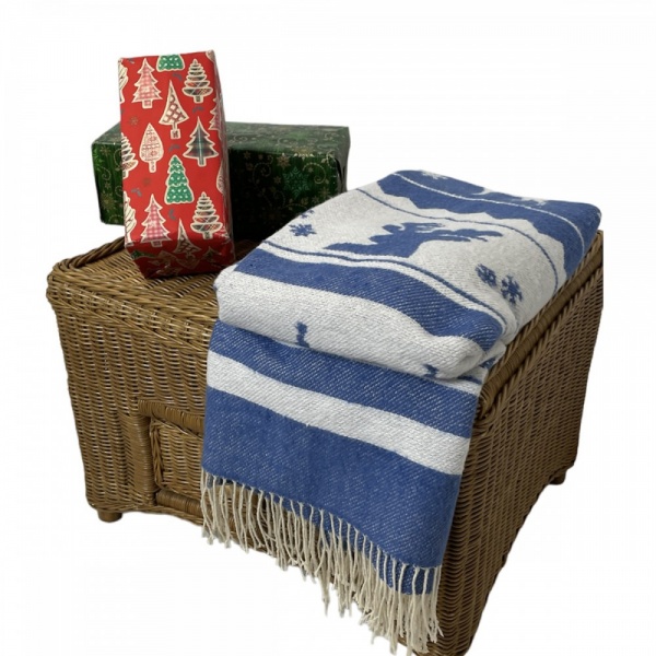 Плед Зимнее Вдохновение 140x200 см синий SoundSleep