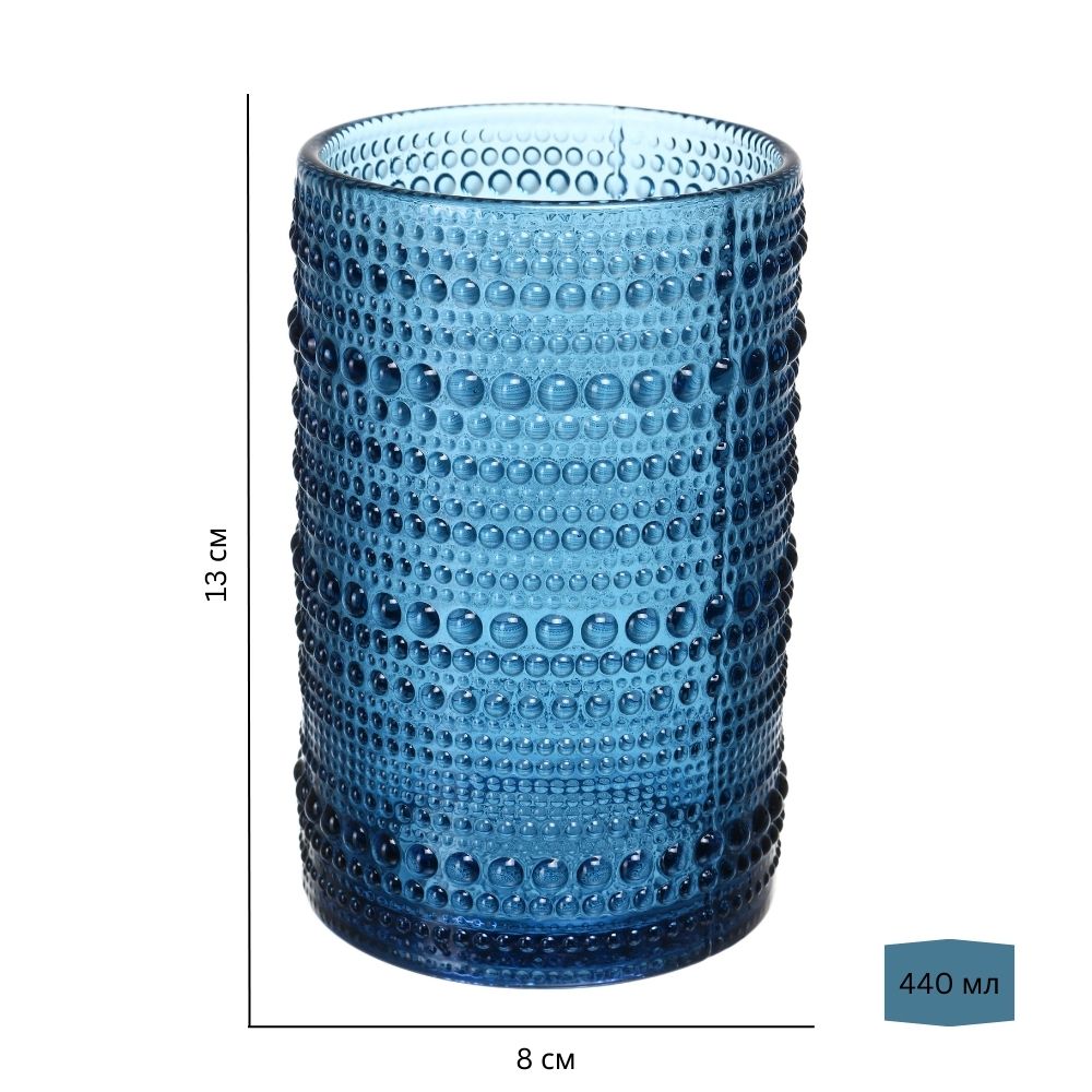 Стакан высокий Fiora Bubble Blue 440 мл 1 шт.
