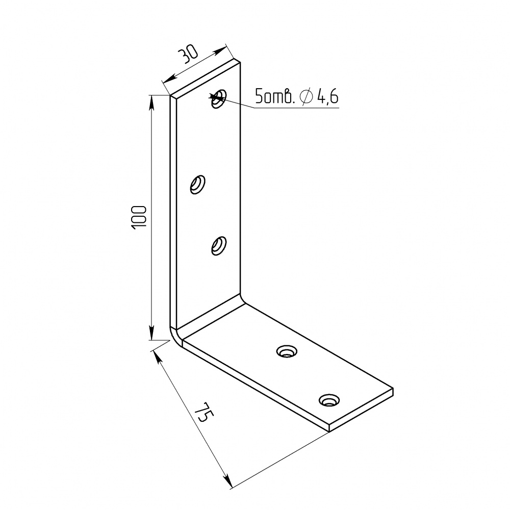 Куточок балковий Профсталь 100х30х3 мм