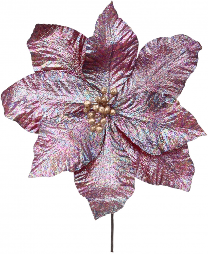 Квітка декоративна пуансетія / магнолія 24-27 см пурпур