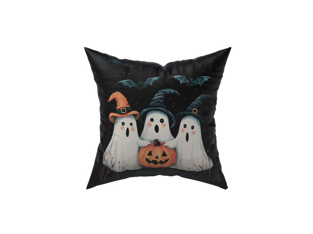 Подушка декоративна Three halloween ghosts 45x45 см чорний із малюнком La Nuit