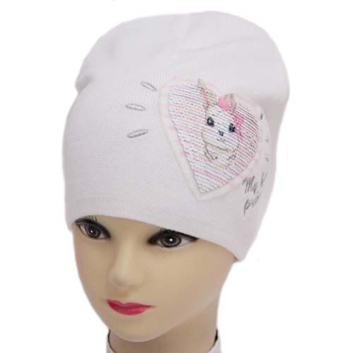 Шапка для девочек Kraft+ 2065 р.50-52 белый 2065 