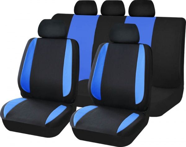 Комплект чохлів на сидіння універсал Auto Assistance TY1624-3 чорний із синім