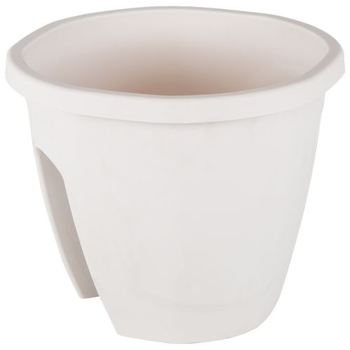 Горшок для цветов Serinova на перила EMERALD №1 круглый 7,5 л белый 