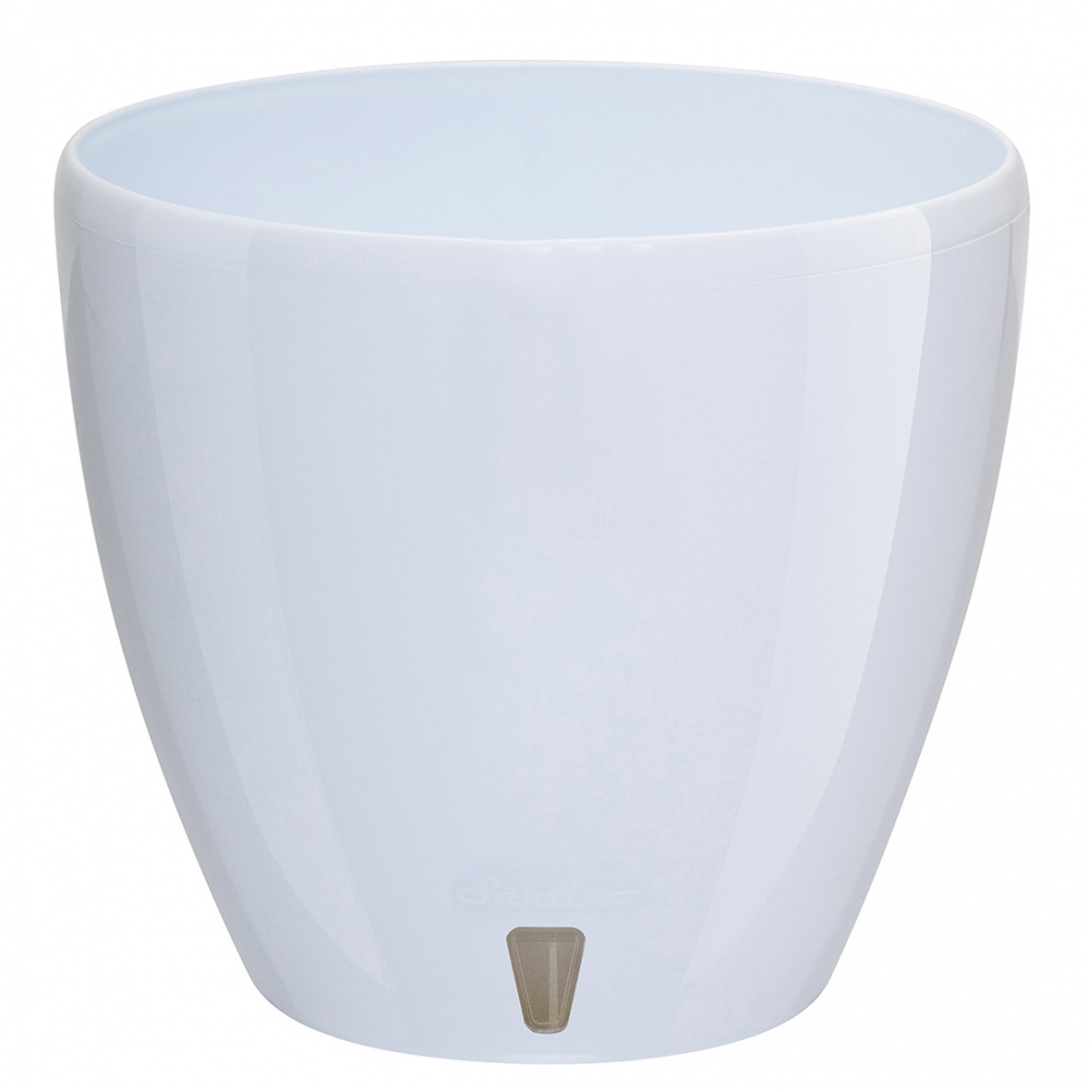 Вазон пластик Deco Twin круглий білий глянець 12 л Santino (2010728)