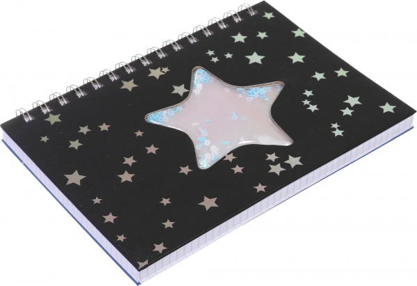 Книга для нотаток на спіралі Зірка 80 аркушів А5