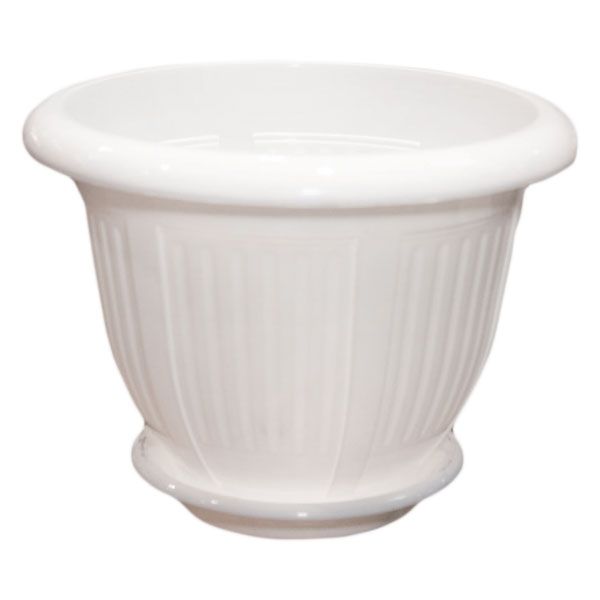 Горщик пластиковий Алеана Хвиля круглий 2,1л білий (112047) 