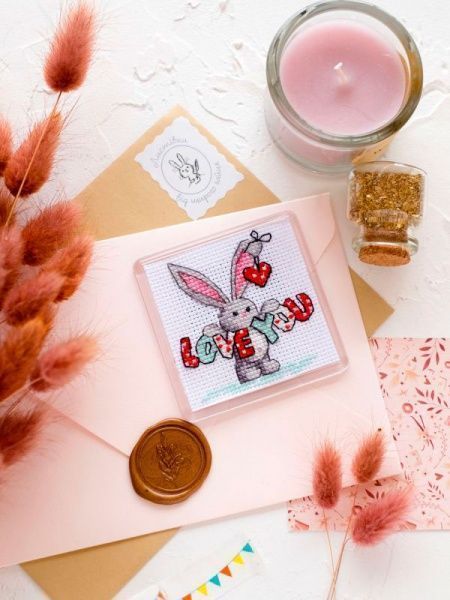 Набор для вышивания магнит с акриловой рамкой Дарите любовь APH-013 100х100 мм