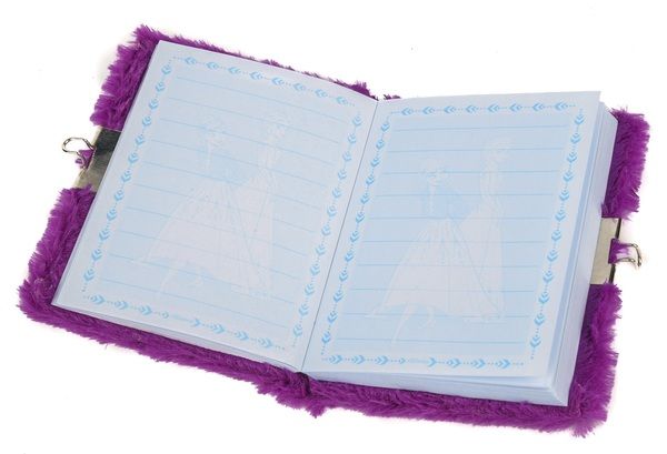 Набор канцтоваров блокнот пушистый на замочке с ручкой DISNEY FROZEN