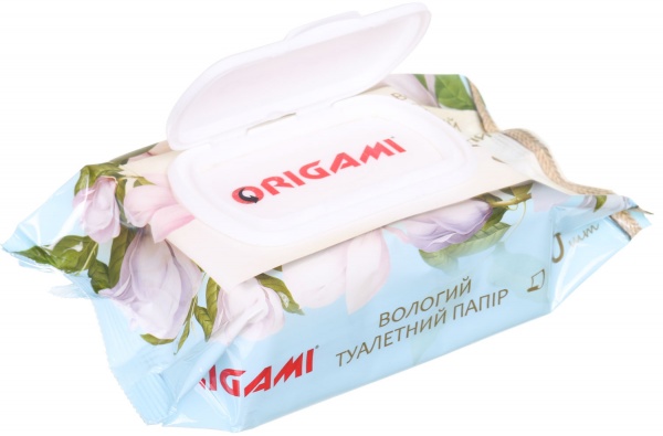 Вологий туалетний папір Origami з клапаном одношаровий 60 шт.