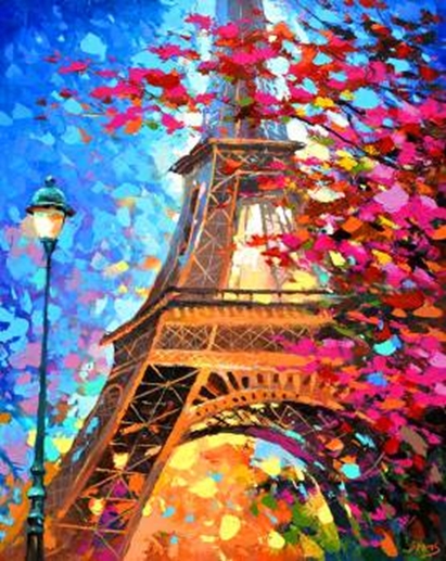 Набір для творчості зі стразами на підрамнику Ейфелева вежа 40x50 см 188562 Діамантові ручки 