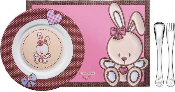 Набор столовых приборов детский Baby Le Petit Pink 4 предмета 64250/685 Tramontina