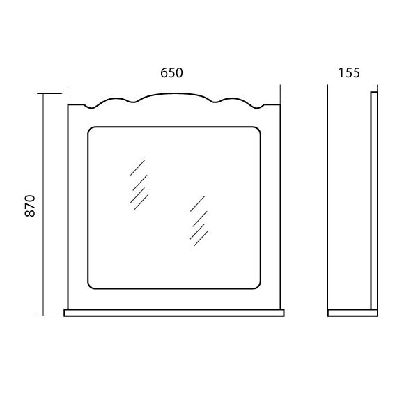 Дзеркало Аква-Родос Класік 65 біле