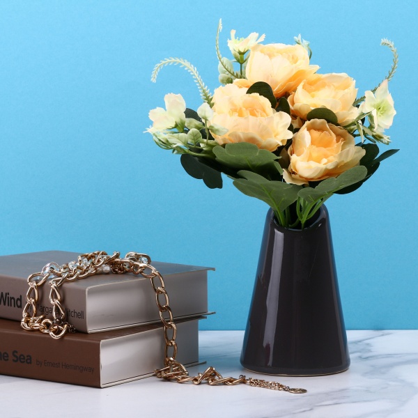 Ваза керамическая Eterna серая платина 4,5х4,5х13 см 105-13 