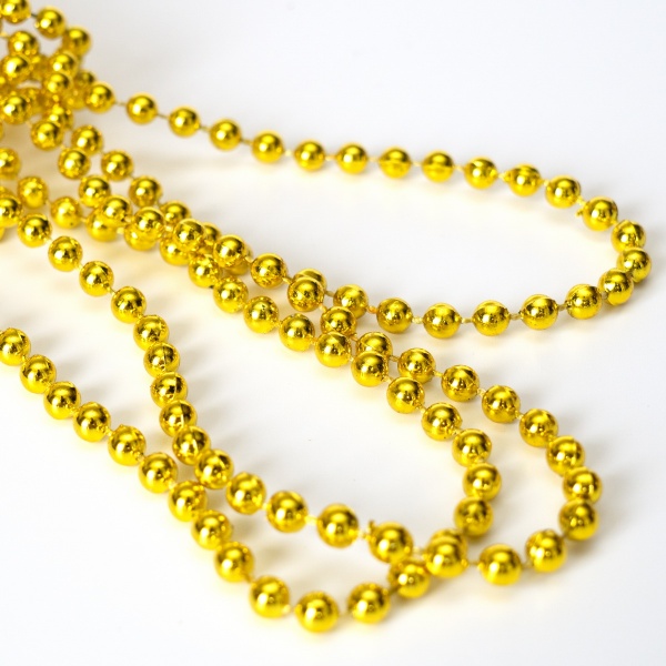 Намисто для ялинки 6 м 251932 6 мм золотистий