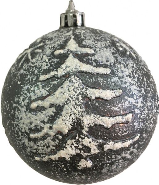 Шар Елка d60 60 мм серебро/белый 2874