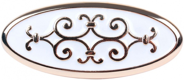 Мебельная ручка кнопка Bosetti Marella D 24134.32 44483 32 мм золото полированное/ белая эмаль