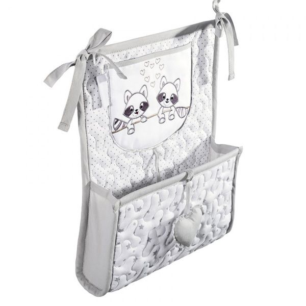 Комплект постельного белья IDEIA Кроха Енот 100х135 см белый с серым 8000012929 