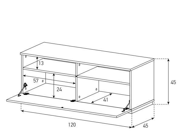 Тумба под ТВ TRD 120-GBLK-GBLK черный 