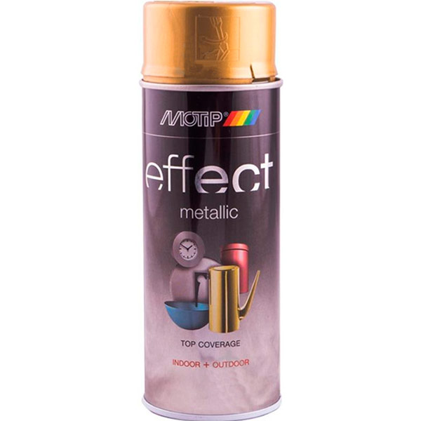 Краска аэрозольная Motip Deco Effect с эффектом металлик золотой бриллиант 400 мл