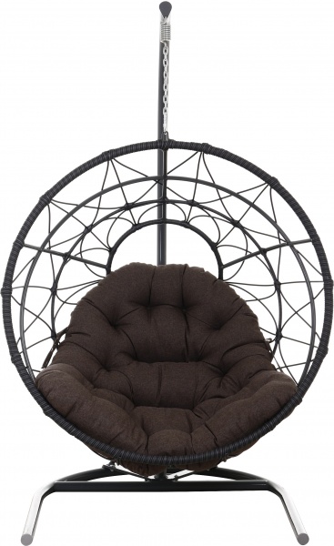 Кресло-кокон Сфера плетение орегон темный антрацит