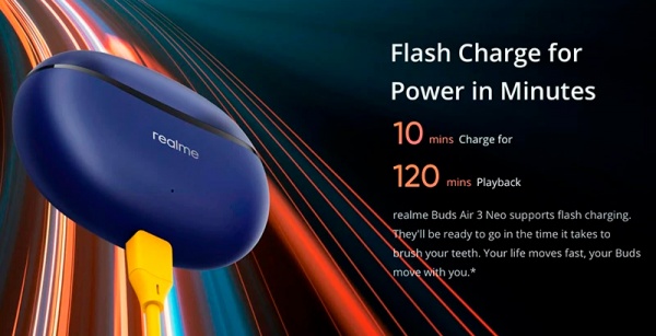 Навушники бездротові realme Buds Air 3 Neo starry blue (RMA2113) 