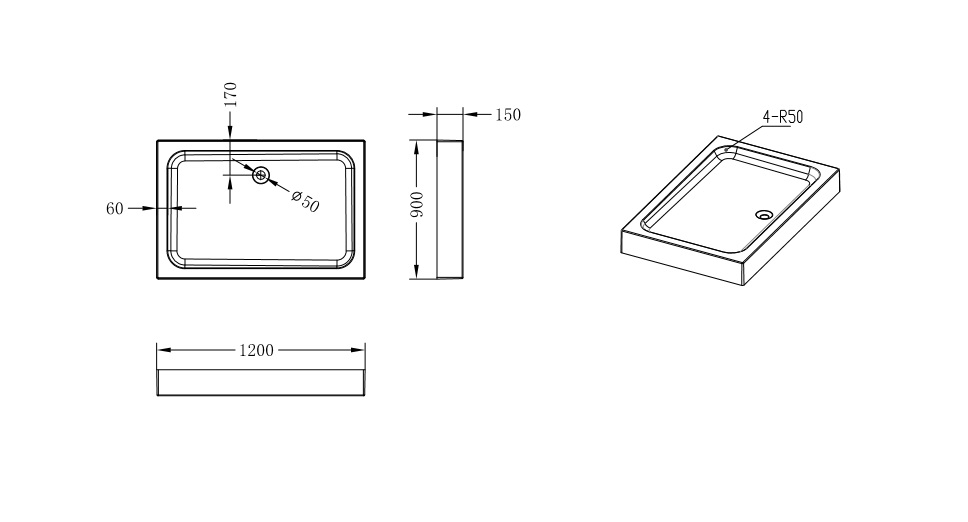 Поддон акриловый Koller Pool STYLE акриловый 120x90x15 прямоугольный
