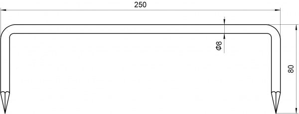Гвоздь-скоба 250x8 мм 1 шт. 