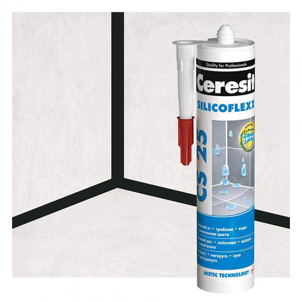 Герметик силіконовий Ceresit CS 25 SILICOFLEXX чорний 280 мл
