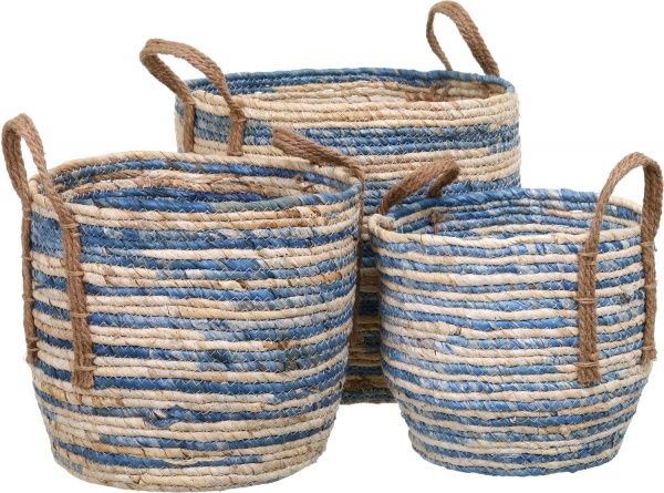 Кошик з ручками маленький 25х30 см синій