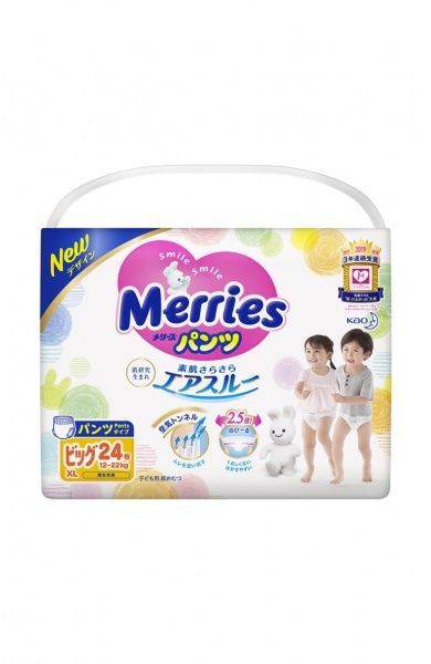 Подгузники-трусики Merries размер Big 12-22 кг / 24 шт. (Jumbo)