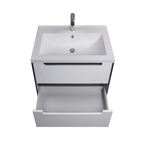 Тумба подвесная Мойдодыр Paula 60-A с умывальником Cosmopolitan 60