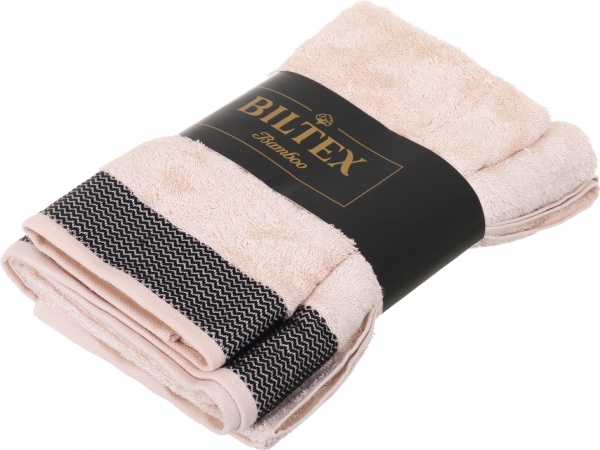 Набір рушників махрових Bamboo 50х90, 70х140 2шт молочний BILTEX 