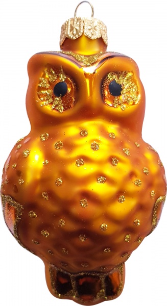 Елочная игрушка Юріта Сова золотая 1088М 10,9 см 