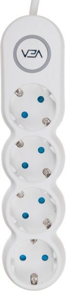 Удлинитель VEA VE2S4SWGR с заземлением 4 гн. белый 3 м 243103 